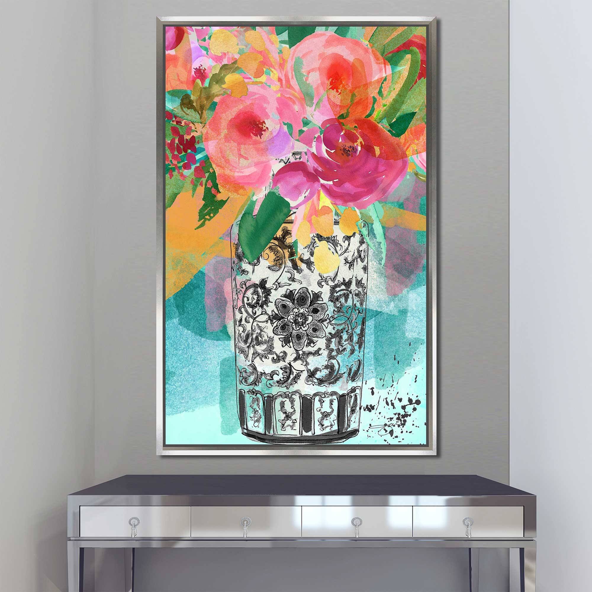 "Colorful Flower Vase" by Jodi Print on Floating Canvas Bed Bath & Beyond 36383741